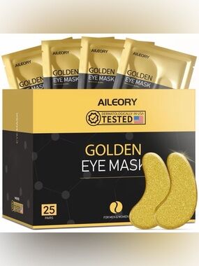 (18) - Golden Under Eye Mask Set (25 Pairs) – Hydrating & Cooling Eye Treatment